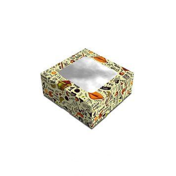 Коробка д. макаронс 100х90х50 з вікном NOODLES