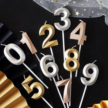 Свічка-цифра д. торту ГЕОМЕТРІЯ СРІБНА 7см "7"