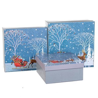 Коробка подар. ЗИМА 14,5х14,5х7,5см
