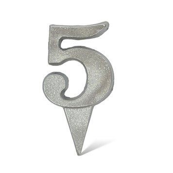 Цифра шоколадна срібна "5"