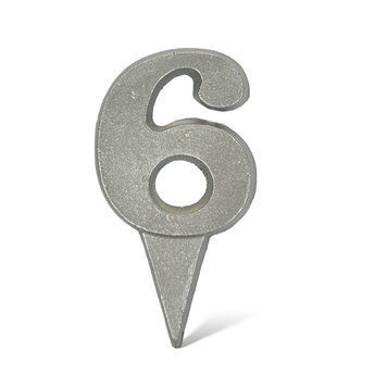 Цифра шоколадна срібна "6"