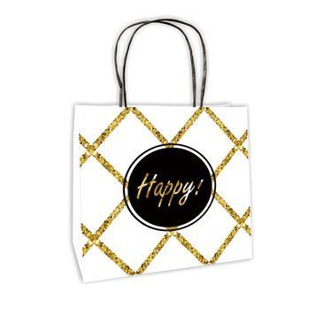 Крафт-пакет з круч. ручками 20х17,8х10см HAPPY!