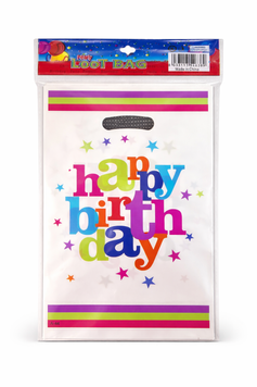Пакети подар. п/е дит. 16х25см 10шт. HAPPY BIRTHDAY ЗІРОЧКИ