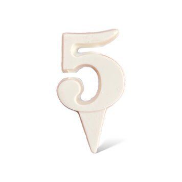 Цифра шоколадна біла "5"