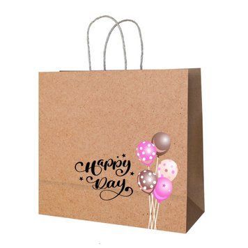 Крафт-пакет з круч. ручками 30х27х12см HAPPY DAY