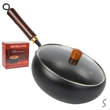 Сковорідка антипригарна з кришкою скло d26см BIG BELLY POT