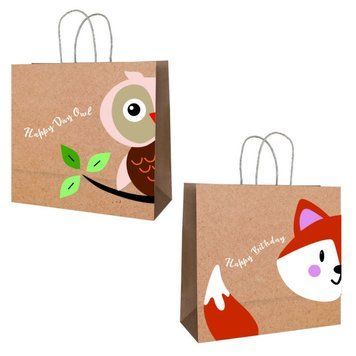 Крафт-пакет з круч. ручками 30х27х12см HAPPY DAY OWL