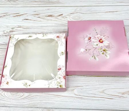 Коробка д. пряників 150х150х30 з фігурн. вікном КОСМЕЯ