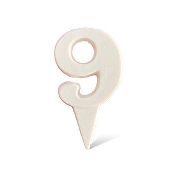 Цифра шоколадна біла "9"
