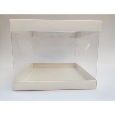Коробка д. торту з прозорими стінками 246х246х200 БІЛА