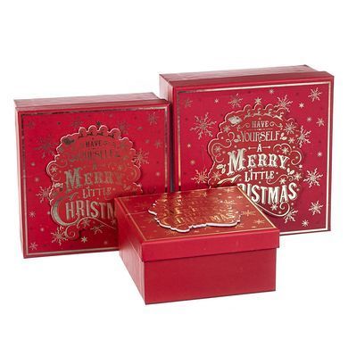 Коробка подар. MERRY CHRISTMAS ЧЕРВ. 19х19х9,5см