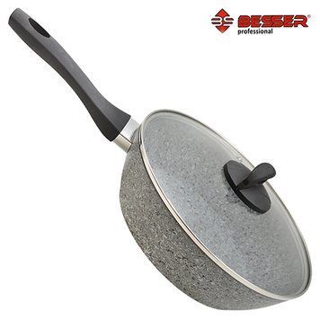 Сковорідка лите покриття GRANITE інд. дно 26см з кришкою