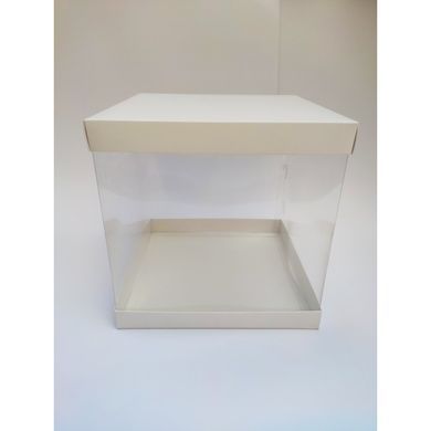Коробка д. торту з прозорими стінками 246х246х250 БІЛА