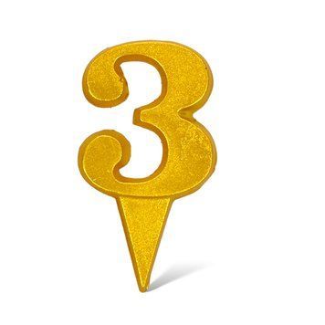 Цифра шоколадна золота "3"