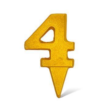 Цифра шоколадна золота "4"