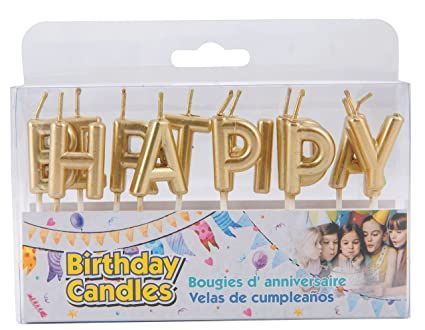 Свічки д. торту "HAPPY BIRTHDAY" 13шт. ЗОЛОТІ