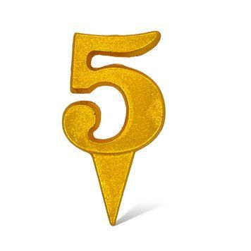 Цифра шоколадна золота "5"