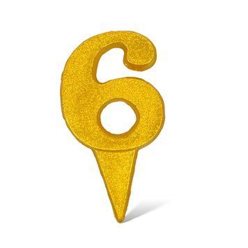Цифра шоколадна золота "6"
