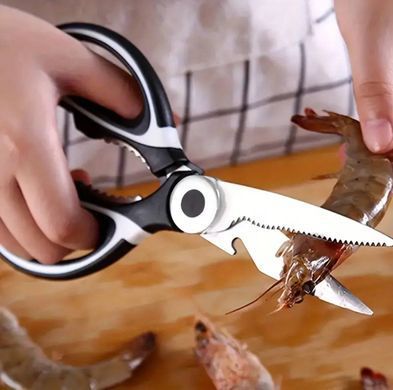 Ножиці кух. нерж. з пласт. ручками у футлярі для птиці, зелені, горіхів