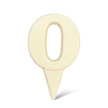 Цифра шоколадна біла "0"