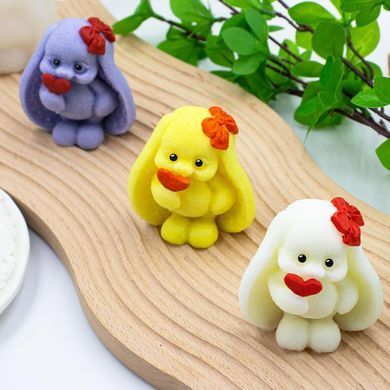 Молд силікон. 3D ЗАЙЧИК З СЕРЦЕМ 7,5х8см