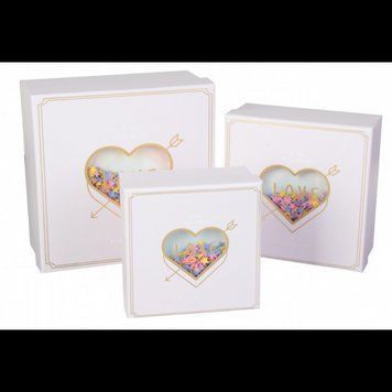 Коробка подар. LOVE з зірками 17х17х8,5см