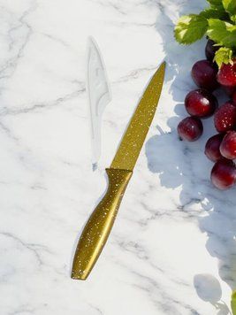 Ніж кухонний з пласт. ручкою 23см ЗОЛОТИЙ
