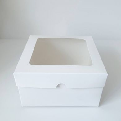 Коробка д. бенто-торту 160х160х90 з вікном БІЛА