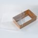 Коробка д. цукерок 95х60х30 КРАФТ з кришкою ПВХ