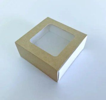 Коробка-пенал 80х80х35 з вікном КРАФТ