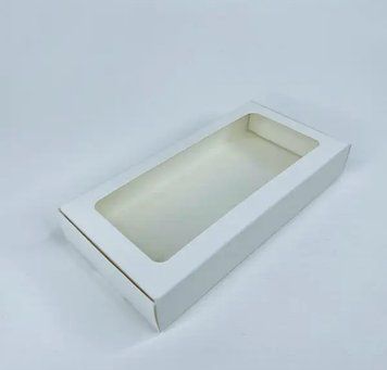 Коробка д. десертів 200х100х30 з вікном БІЛА