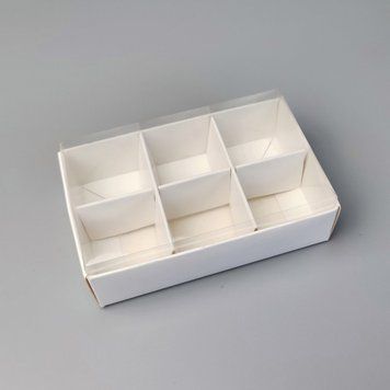 Коробка д. цукерок 95х60х30 БІЛА з кришкою ПВХ