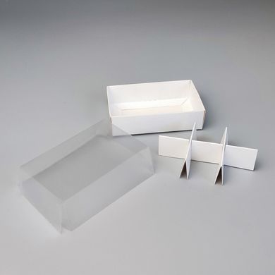 Коробка д. цукерок 95х60х30 БІЛА з кришкою ПВХ