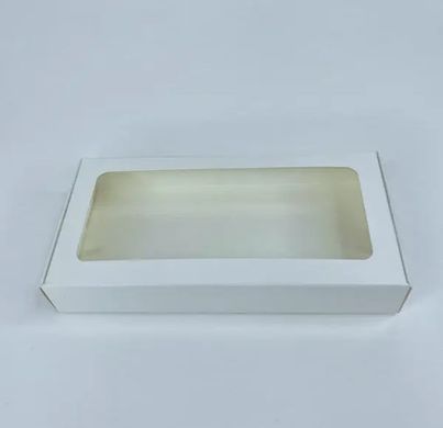 Коробка д. десертів 200х100х30 з вікном БІЛА