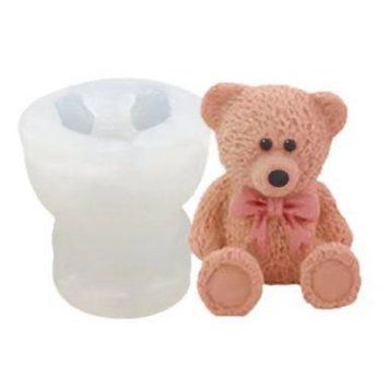 Молд силікон. 3D ВЕДМЕДИК З БАНТИКОМ h5,5см NXQ-0004