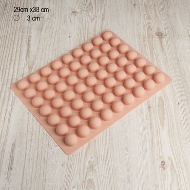 Форма силікон. ПІВСФЕРА 63шт. (d2,9см) 348