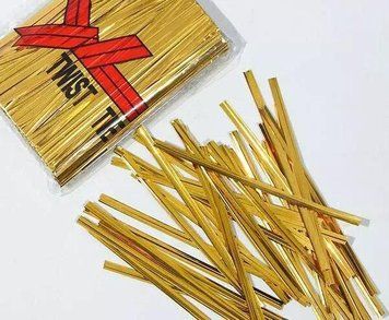 Зав'язки з проволоки 10см ЗОЛОТО 760шт.