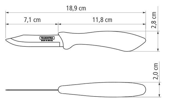 НіжTramontina Affilata з пласт. ручкою 19см 1шт. 23650/103