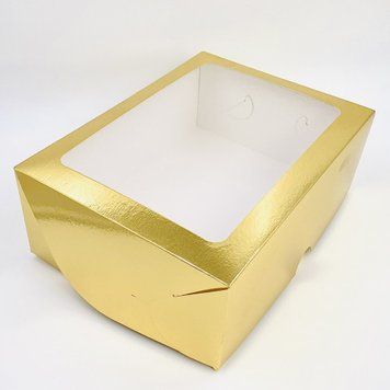 Коробка на 6 кексів 240х180х90 з вікном ЗОЛОТА