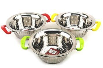 Друшляк нерж. з кольор. ручками Д26см