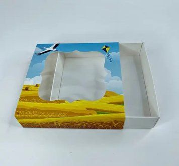Коробка-пенал д. пряників 120х120х30 з фігурн. вікном ХАТИНКА