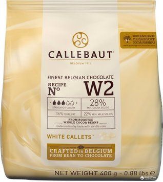 Шоколад білий "Callebaut W2" 28% какао (БЕЛЬГІЯ) 400г