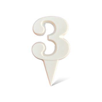 Цифра шоколадна біла "3"
