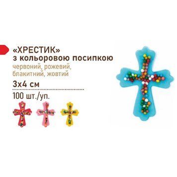 Конд. прикраса ХРЕСТИК З ПОСИПКОЮ 1шт.