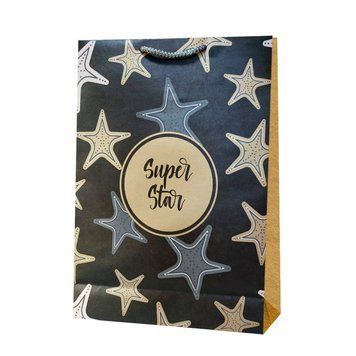 Крафт-пакет з круч. ручками 25х35х85см SUPER STAR