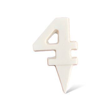 Цифра шоколадна біла "4"