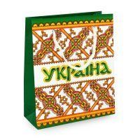 Пакет подар. УКРАЇНА зелений 11х11х5см