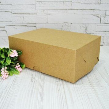 Коробка д. десертів 240х180х90 КРАФТ закрита
