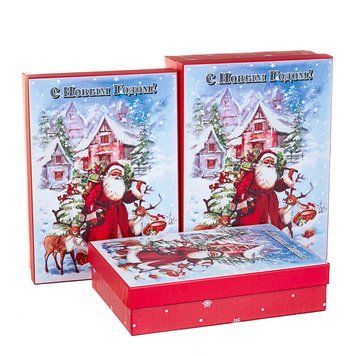 Коробка подар. З НОВИМ РОКОМ (кацапською) 25х17,5х6,5см